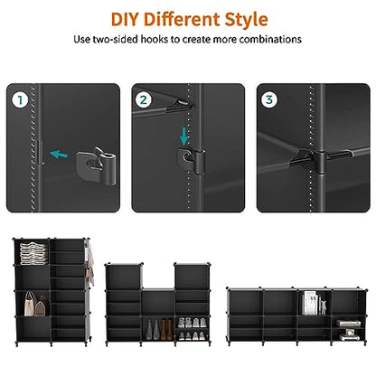AWTATOS 6 Cube Closet Organizer Storage Shelves, Black - color: Black
