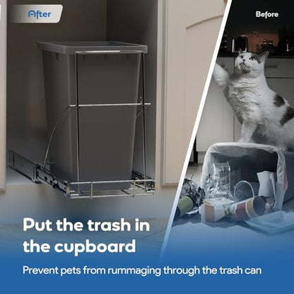 Pull Out Trash Can Under Cabinet & Under Sink, Heavy Duty Slider Organizer