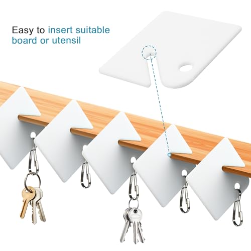 120 PCS Slotted Key Tags White Plastic Hanging Tags with Metal Snap Hook
