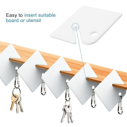 120 PCS Slotted Key Tags White Plastic Hanging Tags with Metal Snap Hook