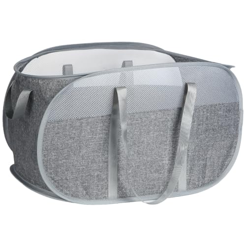 100L Collapsible Laundry Baskets, Tear Proof Pop Up Laundry Hamper with Dual Handles, Large Foldable Laundry Basket, Easy to Carry Laundry Hamper for Home, Laundry Room, Bedroom, Dorm, Travel Grey - color: 100L-1x-Gray