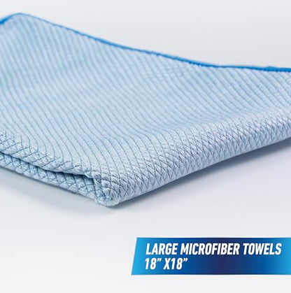 Unger Professional 18” x 18” Large Professional-Grade Microfiber Cloth Towels, 3 Pack, Multi-Purpose Wet and Dry Cleaning Cloths for Kitchen, Bath, Auto, Appliances, Car Supplies - size: 18" x 18" (3 Pack), style: Large Towels