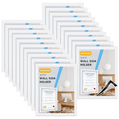 20 Pack Magnetic Sign Holder 8.5x11 inches with Magnetic Border - color: 20 Pack White, size: 8.5x11