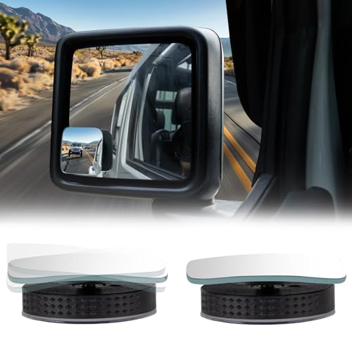 JOYTUTUS Blind Spot Mirror 2 Pack HD Frameless Convex Glass for Wide Angle View and Safer Lane Changing Compatible with Cars SUVs Trucks RVs upgraded non-marking suction & Long Lasting Durability - size: Rectangle-shaped