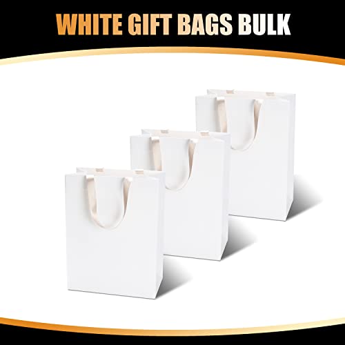 White Kraft Bags with Handles, 20Pcs 10"x5"x13" Large White - color: White, size: 10x5x13 Inch (Pack of 20)