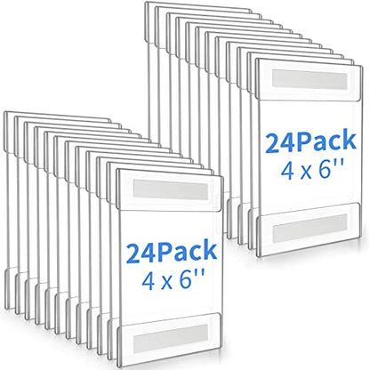 Maitys 24 Pcs Acrylic Wall Mounted Sign Holder Vertical Clear, 6 x 4 Inch - color: Vertical Style, size: 4 x 6 Inch