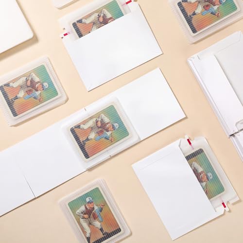 Faccito 400 Pcs Trading Card Shipping Envelopes Mailing Shield,White - color: White