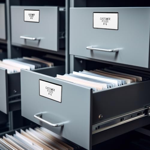 Feifeiya 15 Sets Magnetic Label Holders 2.5"x4.4" for File Cabinets Racks