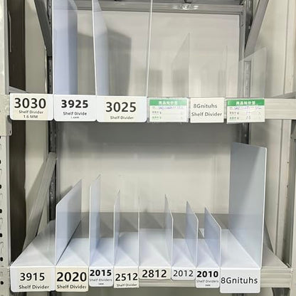 20 Pcs 39 * 20CM 1.6MM Closet Organization with PVC White Shelf Dividers - Closet Shelf Organizer for Clothes, Towels,Sweaters,Purses,and Books - Shelf Separators,Label Sticker,Label Holder - size: 39 * 20CM+10 * 3CM 1.6MM
