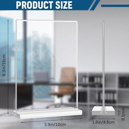 Dynta 24 Pack Acrylic Sign Holder 4x6 Picture Frame - size: 4x6 Inches