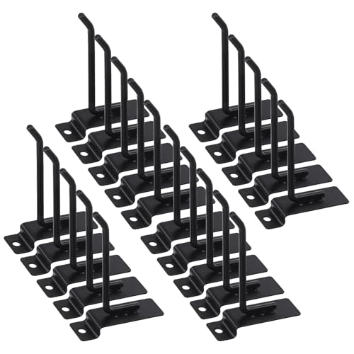 Swpeet 20Pcs 4 Inch Heavy Duty Slatwall Hooks Assortment Kit, Slatwall Accessories Slatwall Panel Hooks Garage Organization Slat Wall Hooks Pegboard Gridwall Hooks Display Hooks for Retail Black - size: 4 Inch