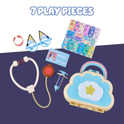 Bluey Cloud Bag Doctor Playset, 7 Pretend Check-Up Accessories - style: Cloud Bag Doctor's Set