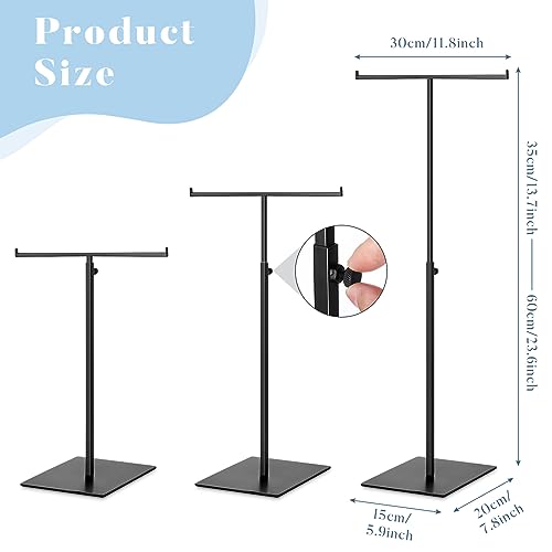 Leinuosen 4 Pcs Tabletop Purse Display Stand Metal T Bar Display - color: Black