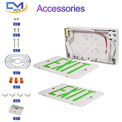 6 Pack LED Emergency Exit Sign, Universal Mount OSHA Compliant - color: Green, size: 6 Pack