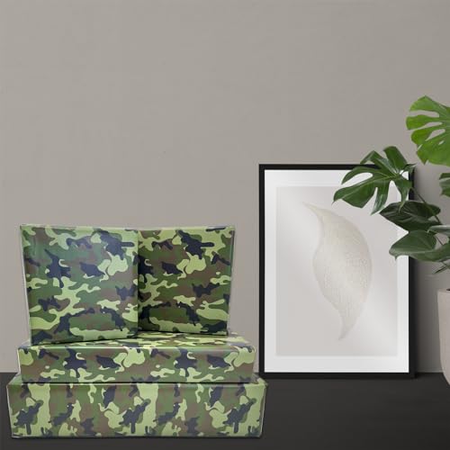 Dtiafu 6 Pcs Camouflage Wrapping Paper - Birthday Wrapping Paper for Men Boys - Classic Camo Design - 20 X 28 Inch Per Sheet - color: CAMO GREEN