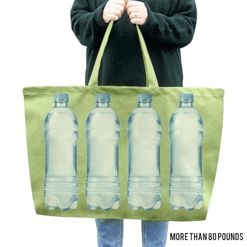 Large Canvas Tote Bag Reusable Extra Big Grocery Bags - color: Light Green
