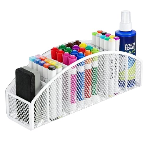Magnetic Dry Erase Marker Holder for Whiteboard, 5 Slots Whiteboard Organizer with Strong Magnet, 10 Inch Storage Holder for Markers, Erasers, Pens and Classroom Supplies (White) - size: 5 Slots Magnetic Dry Erase Marker Holder(White)