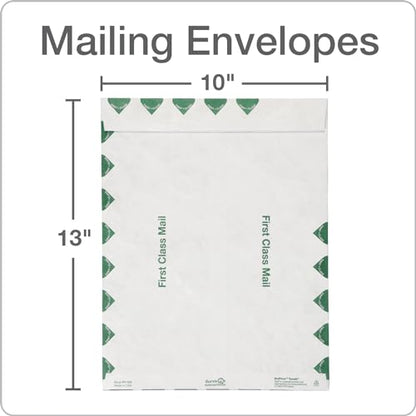 Quality Park R1590 Survivor Tyvek USPS First Class Mailer, 10 x 13, White, Pack of 500 - size: 10 x 13 (Pack of 5)