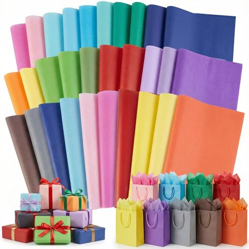 Shindel Tissue Paper 120 Sheets, 20 X 14 inch 20 Colors for Gift Bags - color: Multicolor