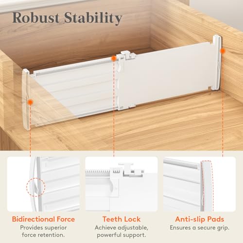 Lifewit 5" Tall Drawer Dividers, Adjustable Deep Drawer Organizer Clothes - size: 5"H, 11.5-18.5"L