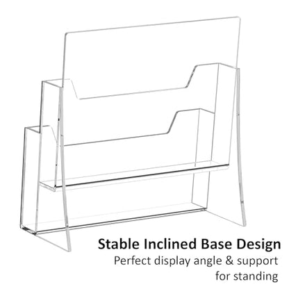 Acrylic Brochure Holder 8.5 x 11 Inch, 2 Tier, Flyer, Countertop Organizer
