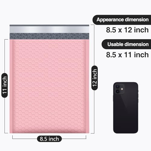 UCGOU Bubble Mailers 8.5x12" 40 Pack Usable Size 8.5x11" Light Pink Padded - color: Light Pink, size: 8.5x12" 40PC