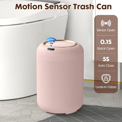 Procade Automatic Motion Sensor Bathroom Trash Can, Small Pink Garbage Can - color: Pink