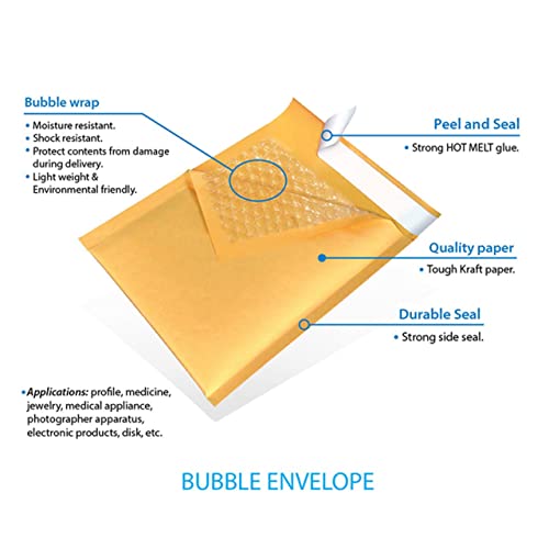 500#CD 7.25x8 Kraft Paper Bubble Padded Envelopes Mailers Shipping Case 7.25"x8"