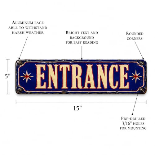 Entrance Vintage Enamel Business Sign - style: ENTRANCE