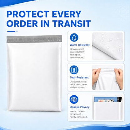 Metronic Poly Mailers 10x13 500 Pack Bulk Small Shipping Bags for Business - color: White, size: 10x13 500PC