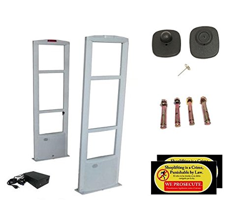 Starter Kit - EAS RF Retail and Clothing Store Security Tower Antenna System 1000 Tags and Warning Stickers. Great for Shop Protection, Boutiqes, Store Security System Asset Protection