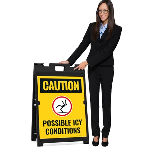 Caution Possible Ice Conditions Sign Kit, - size: 18x24 Inches, style: A-frame + 2 Panel Kit