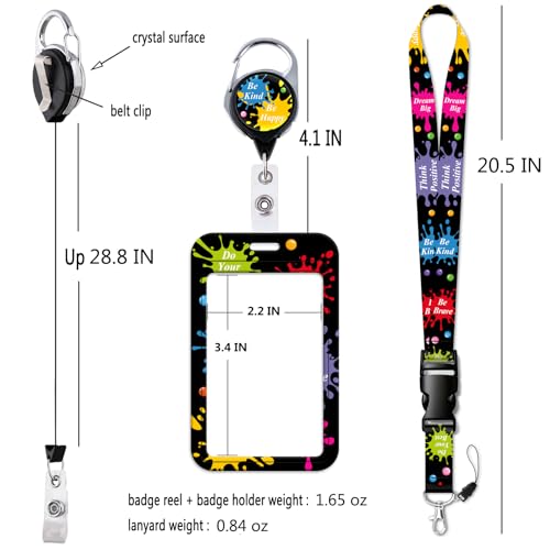 Black Cool Detachable Badge Holder Lanyard with Retractable Badge Reel Clip Cute Keychain for Women Men Teens Teachers Kids for ID Badge Keys Preppy School ID Holder Reel Lanyard, Inspirational Quotes - color: Detach Black Quote