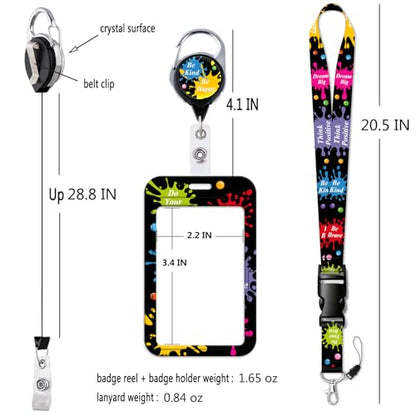 Black Cool Detachable Badge Holder Lanyard with Retractable Badge Reel Clip Cute Keychain for Women Men Teens Teachers Kids for ID Badge Keys Preppy School ID Holder Reel Lanyard, Inspirational Quotes - color: Detach Black Quote