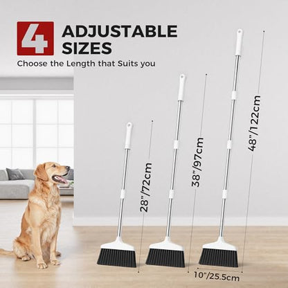 Handy Broom, Indoor/Outdoor Brooms, Duty Kitchen Broom, for Home Garage Kitchen Office Courtyard Lobby Patio Lawn Concrete (1, White) - color: White