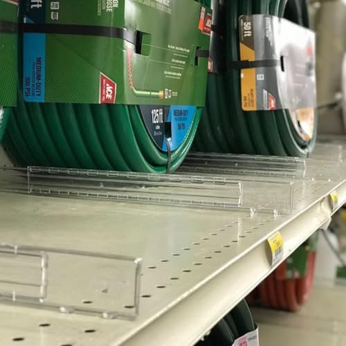 DGS Retail Gondola Shelf Management Telescoping Clear Plastic Divider for 14" D to 22" D Gondola Shelves, Clear 1.25" H (100 Pack) - size: 100 Pack
