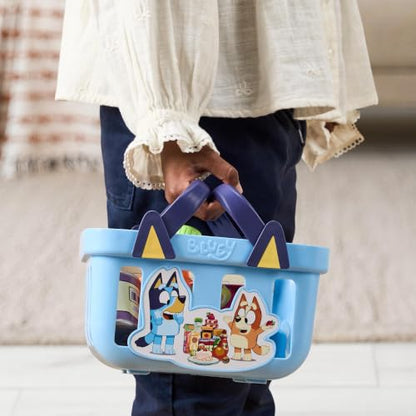 Bluey Shopping Basket, 9 Grocery Accessories, Toddler Pretend Play - style: Shopping Basket