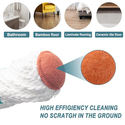 KeFanta Self-Wringing Twist Mop for Floor Cleaning with 57 " Long Handle - color: Gray&white (1 Handle & 1 Mop Head)