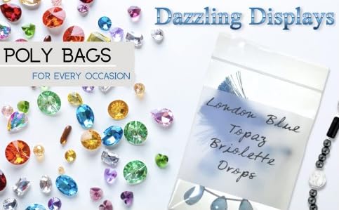 Dazzling Displays 100-Pack 2 Mil Transparent Small Plastic Clear Resealable Poly Bags (4 x 6 Inch) - Perfect for storing miscellaneous tiny items like beads, jewelry, and other small parts. - color: 4 x 6 Inch