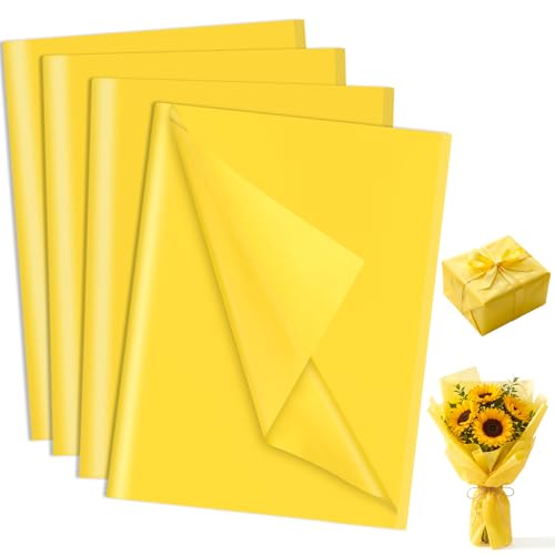 woric 160 Sheets Yellow Tissue Paper for Gift Bags 20 X 14 Inches - color: Yellow