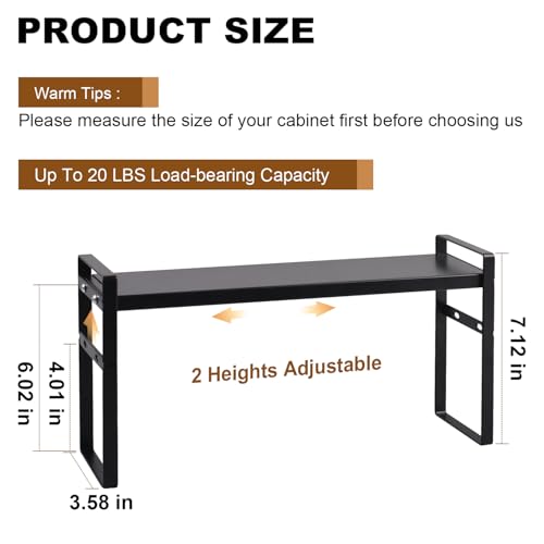 Expandable Narrow Medicine Cabinet Organizer Shelves Wide 3.58”,Metal Counter Storage Shelf Stand with Adjustable Layer and Non-Slip Pads for Cabinet,Kitchen,Pantry Small Space-Black - size: Wide 3.58”