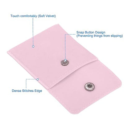 PATIKIL 12 Pack Jewelry Pouches with Snap Button Velvet Jewelry Pouches - color: Pink, size: 7x7cm