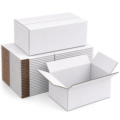 12x8x8 White Shipping Boxes, 25 Pack - size: 12x8x6 Inch
