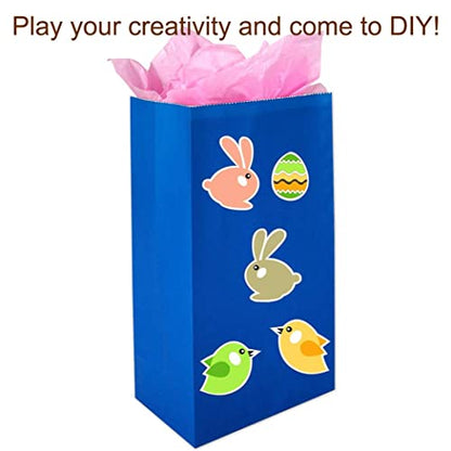 KEYYOOMY Small Royal Blue Paper Bags Goodie Bags (50 CT, 4.7x2.4x8.7 in) - color: Royal, size: 4.7x2.4x8.7 in - Small