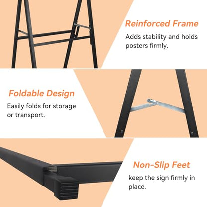 A Frame Sign 24x36, 2 Pack Heavy Duty Double-Sided Sidewalk Sign Frame Only - size: 2 Pack