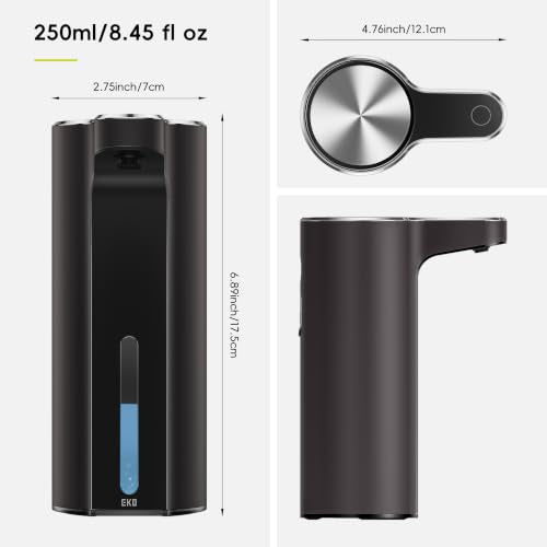 EKO Aroma Touchless Automatic Soap Dispenser for Bathroom and Kitchen, Liquid Hand Soap Dispenser, Rechargeable, 9 fl oz (Dark Grey) - color: Dark Grey, size: 9 oz
