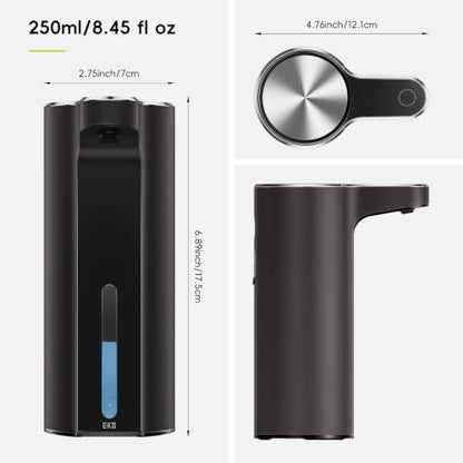 EKO Aroma Touchless Automatic Soap Dispenser for Bathroom and Kitchen, Liquid Hand Soap Dispenser, Rechargeable, 9 fl oz (Dark Grey) - color: Dark Grey, size: 9 oz