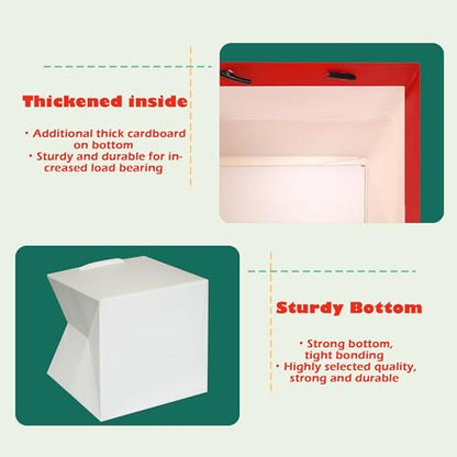 ADIDO EVA 1 Pcs White Large Square Gift Bags 12x12x12 in Large Gift Bags - color: White, size: 12x12x12 Inch (Pack of 1)