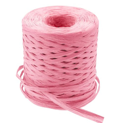 218 Yards Raffia Paper Craft Ribbon Packing Paper Twine, 1/4 Inch by 218 Yards - color: Pink