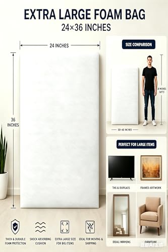 10Pcs 24x36inch Foam Pouches,Multi-size Extra Large Foam Pouches. - size: 24x36inch 0.5MM